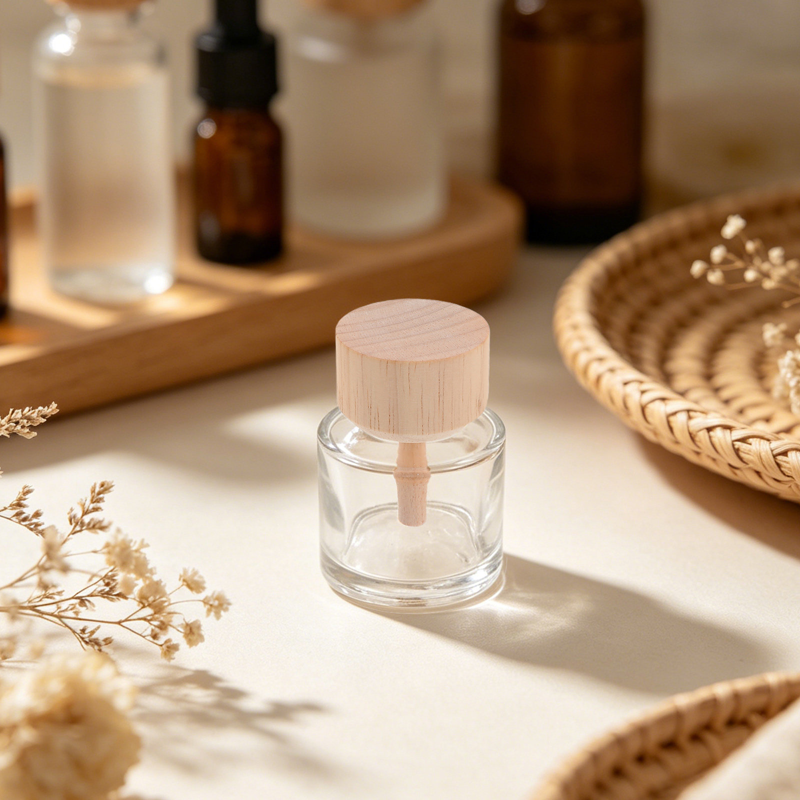 Home Fragrance Essential Oils - 2 Botellas de Vidrio Transparente para